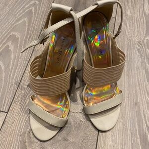 Cream and Tan Women's Heels